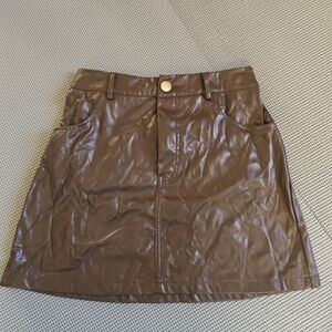 SHEIN Shiny Brown Mini Skirt